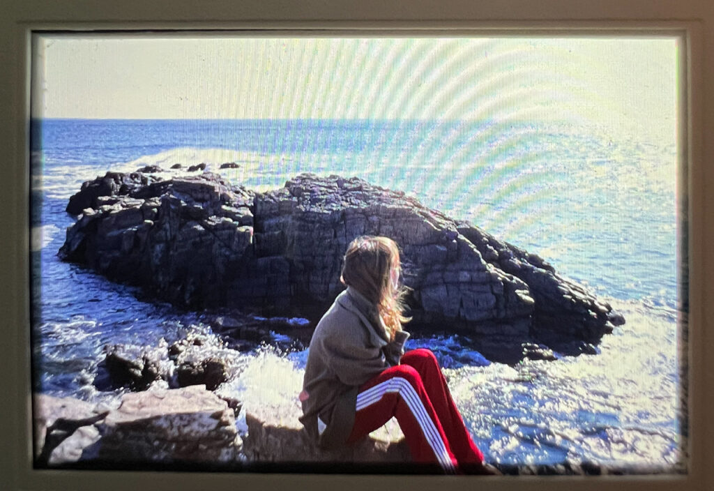 Patricia Stitson watching the Ocean in Ogunquit, Me
